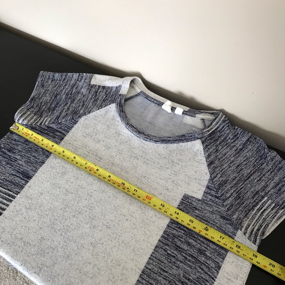 GAP Short Sleeve Top | Blue Stripe Patchwork Colour Block - Picture 7 of 8